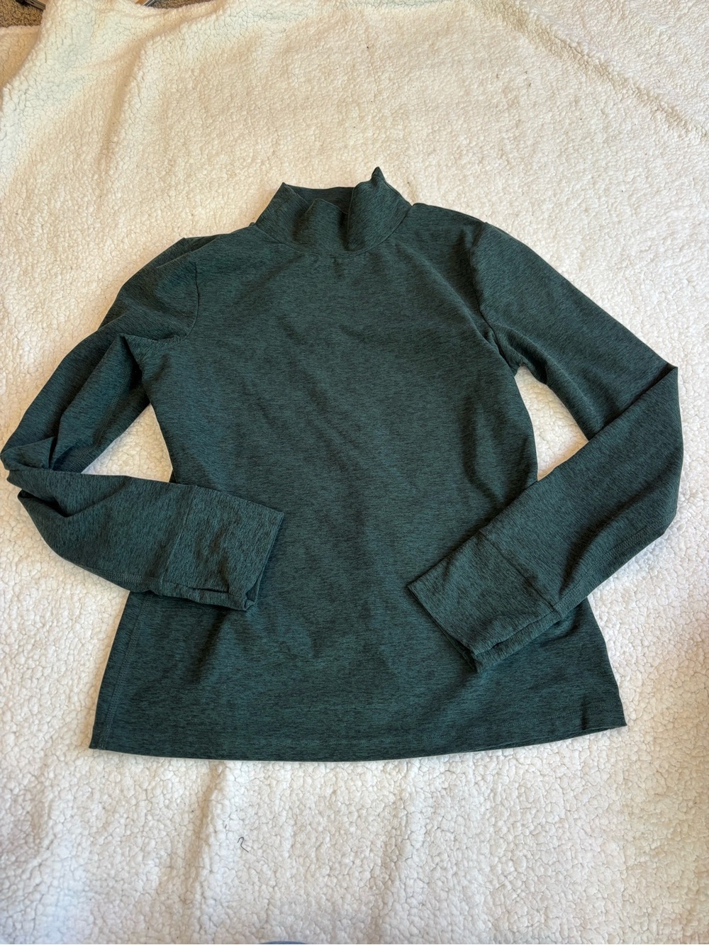 Beyond Yoga Dark Green Mock Neck Long Sleeve Top Large